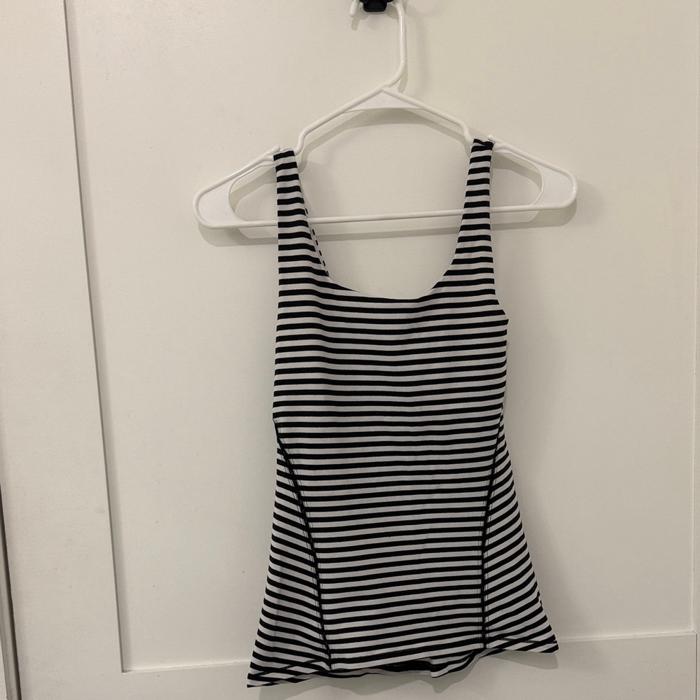 Lululemon Black and White Striped Tank Top- Women’s Size 4